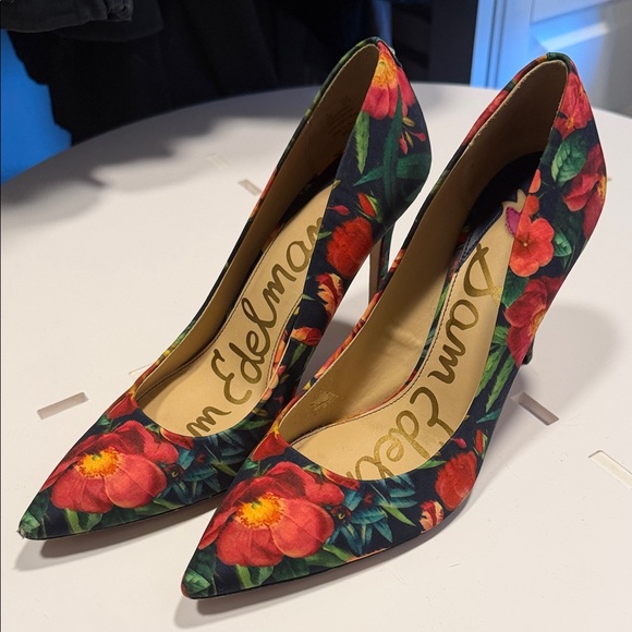 Sam Edelman Shoes - Sam Edelman Hazel Floral Pointed Toe Pumps, red, blue, yellow, green, navy